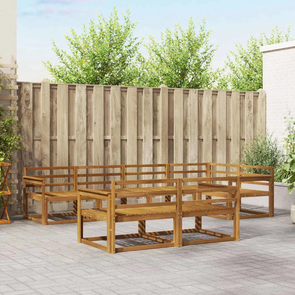 Set di divani da esterno 7 pcs Naturale