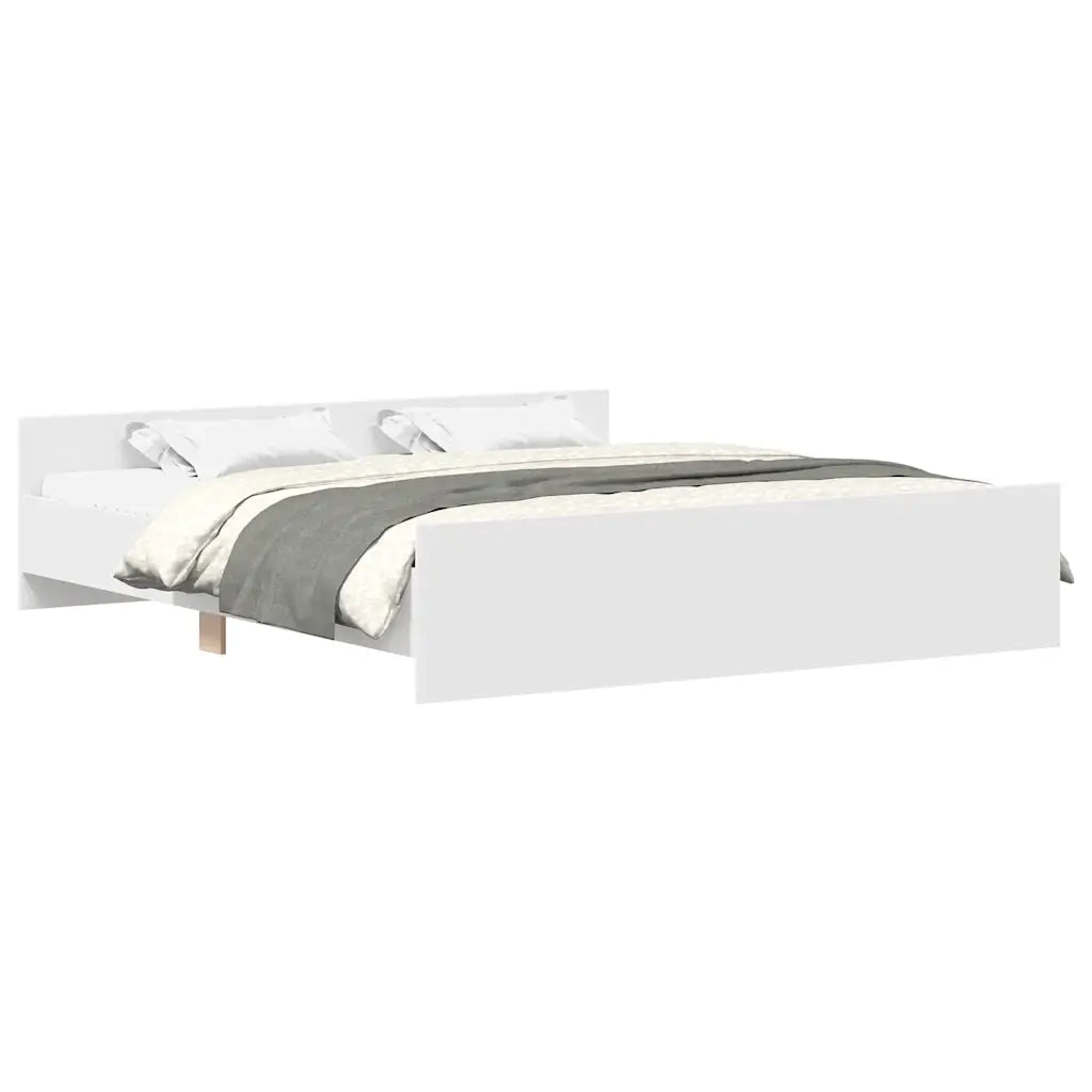 Giroletto con Testiera e Pediera Bianco 200x200 cm 3203733