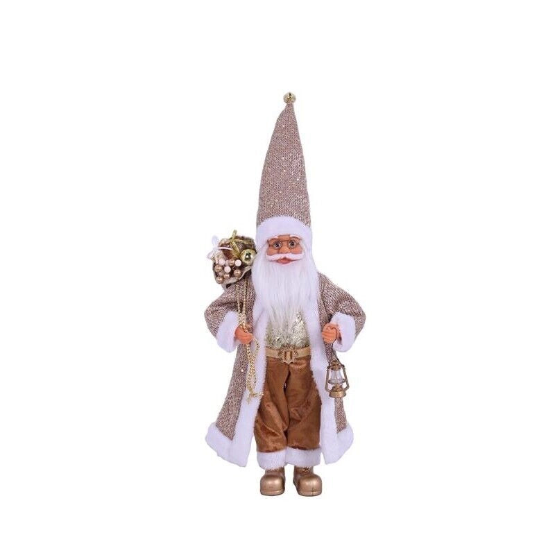 MAURY'S FUORIPORTA NATALIZIO BABBO NATALE CON VESTITO ORO E SACCO DA 50 CM