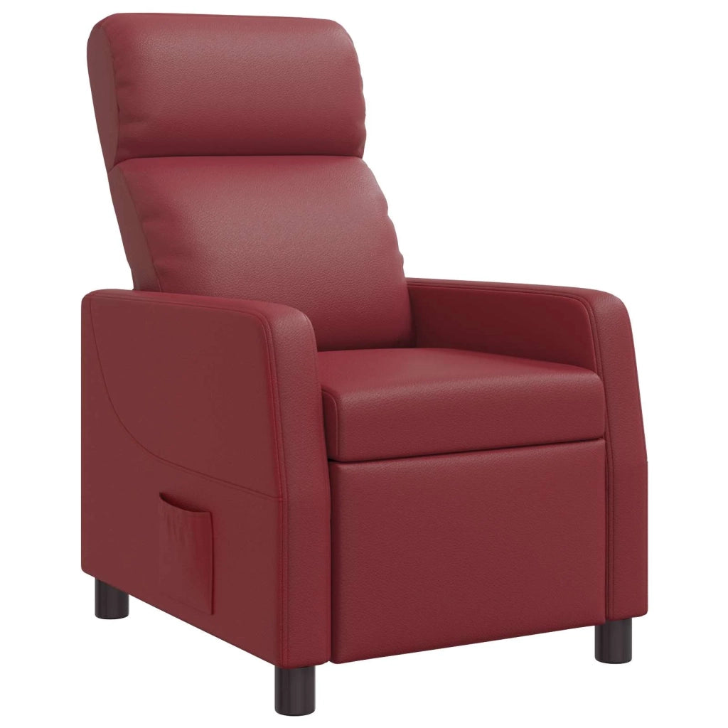 Divano Sedia-Poltrona reclinabile Rosso Vino Similpelle 868862