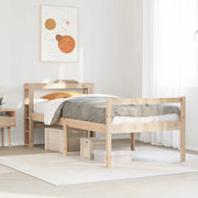 Letto per Anziani con Testiera 90x200 cm Legno Massello Pino
