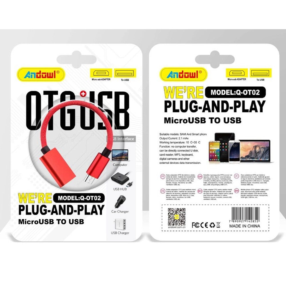 Trade Shop - Cavo Convertitore Adattatore Micro Usb Maschio A Usb Otg Femmina Plug-and-play Q-ot02 -
