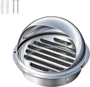Ventilatore esterno a bull-nose in alluminio inox 304 - Griglia di ventilazione rotonda - Per la parete esterna di scarico - Cappotto di scarico - 70mm
