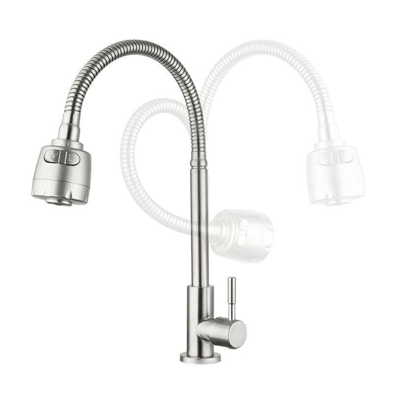 Rubinetto Miscelatore Cucina Lavello Lavabo Doccetta INOX satinato Art. 52814