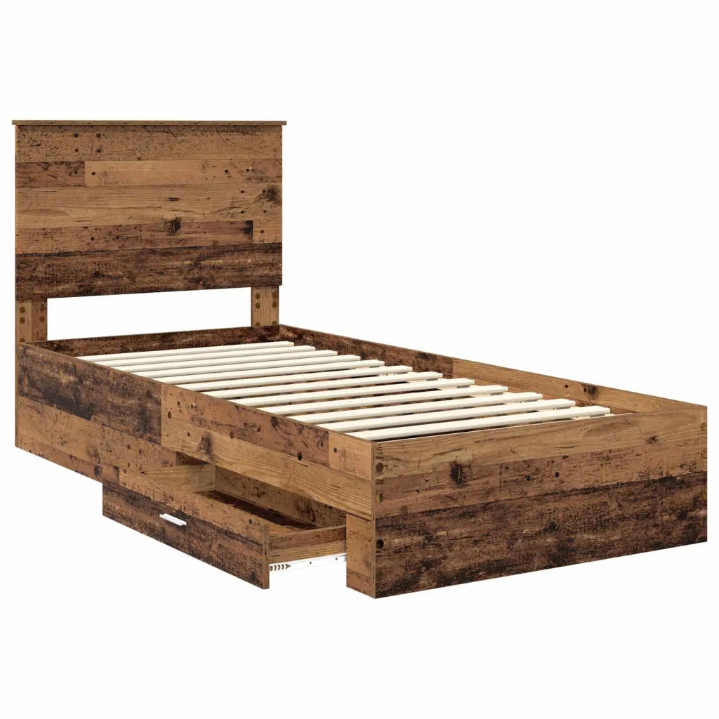 Struttura del letto Legno vecchio 90 x 190 cm Legno multistrato