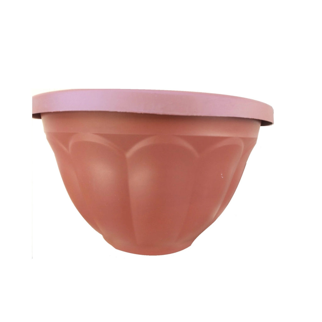 Vaso a parete plastica marrone muro mezzaluna fiori piante esterno giardino h 18 gerla dorica