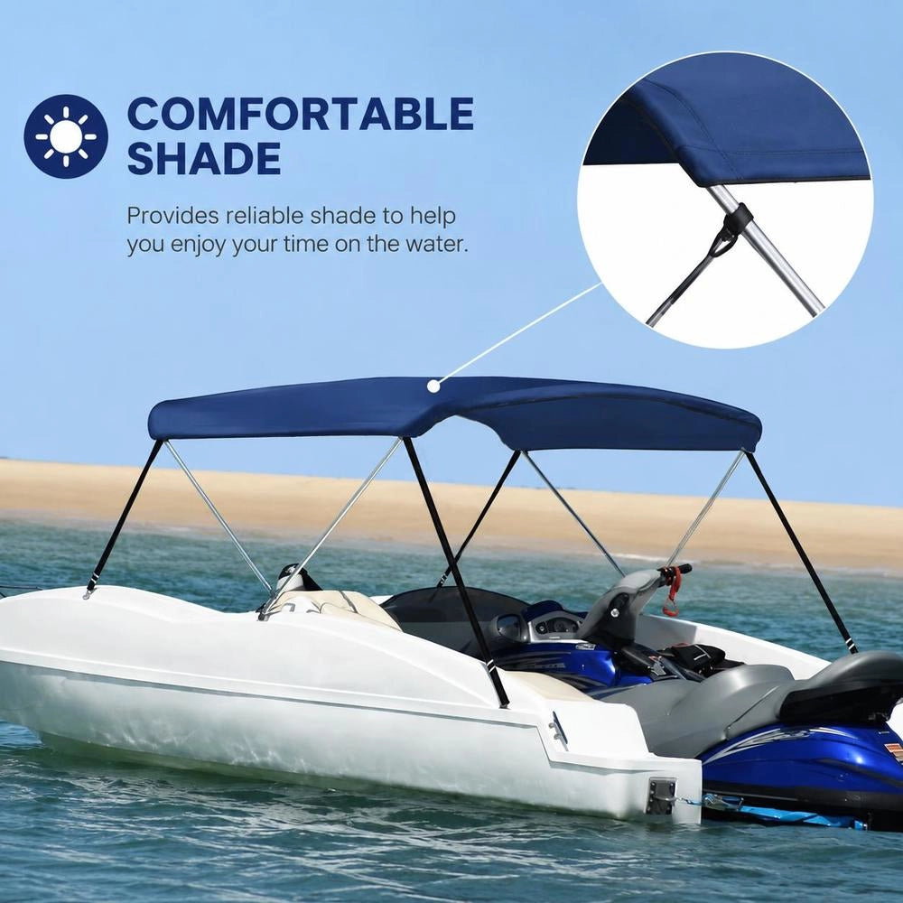 2-Bow Bimini Top Navy Blue 180x150x110 Cm