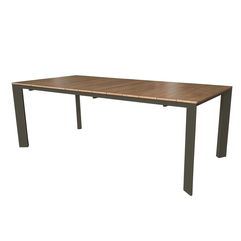 Tavolo da giardino allungabile piano effetto legno 215-280x100 cm - DEUS