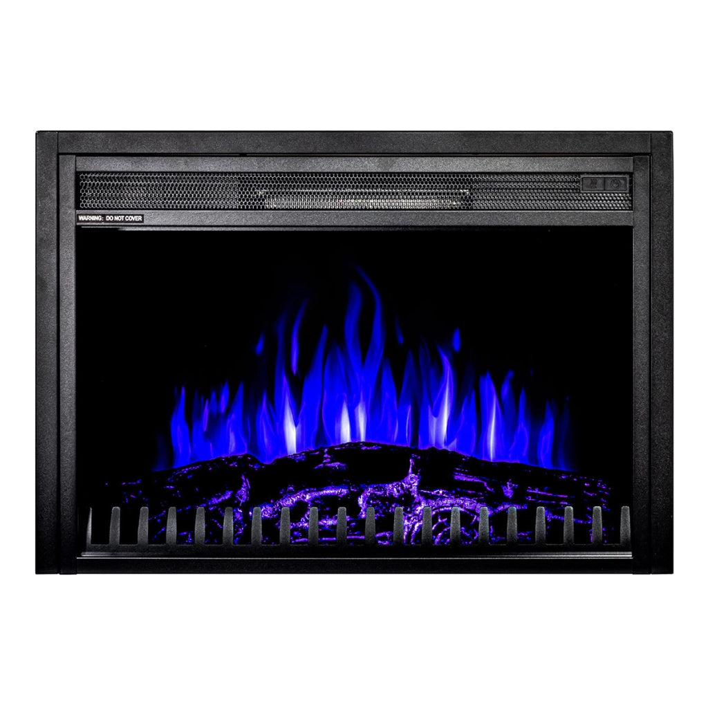 Camino Elettrico da Incasso 50,2x71,2x18 cm Effetto Fiamma 1500W Capri Nero