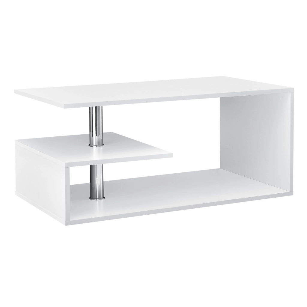 Tavolino da Salotto Haarlem con 3 Piani 90 x 50 x 41 cm - Bianco [en.casa]