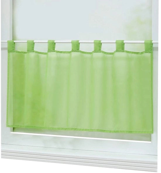 Bistrogordino a Vetrata - Cortine Corte - 1 pezzo - Verde - H 60 x L 120 cm