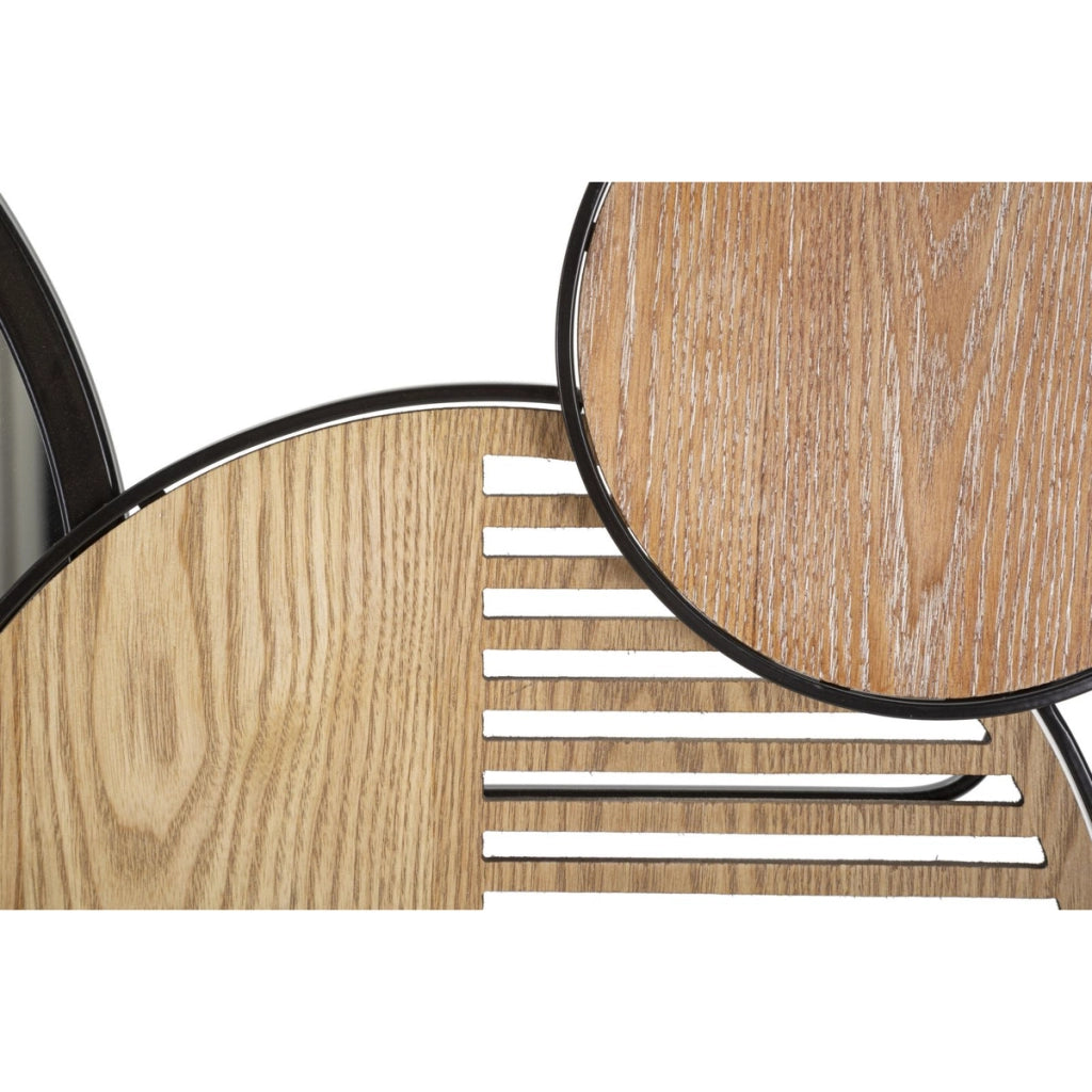 Specchio da parete Woody orizzontale in ferro e legno
