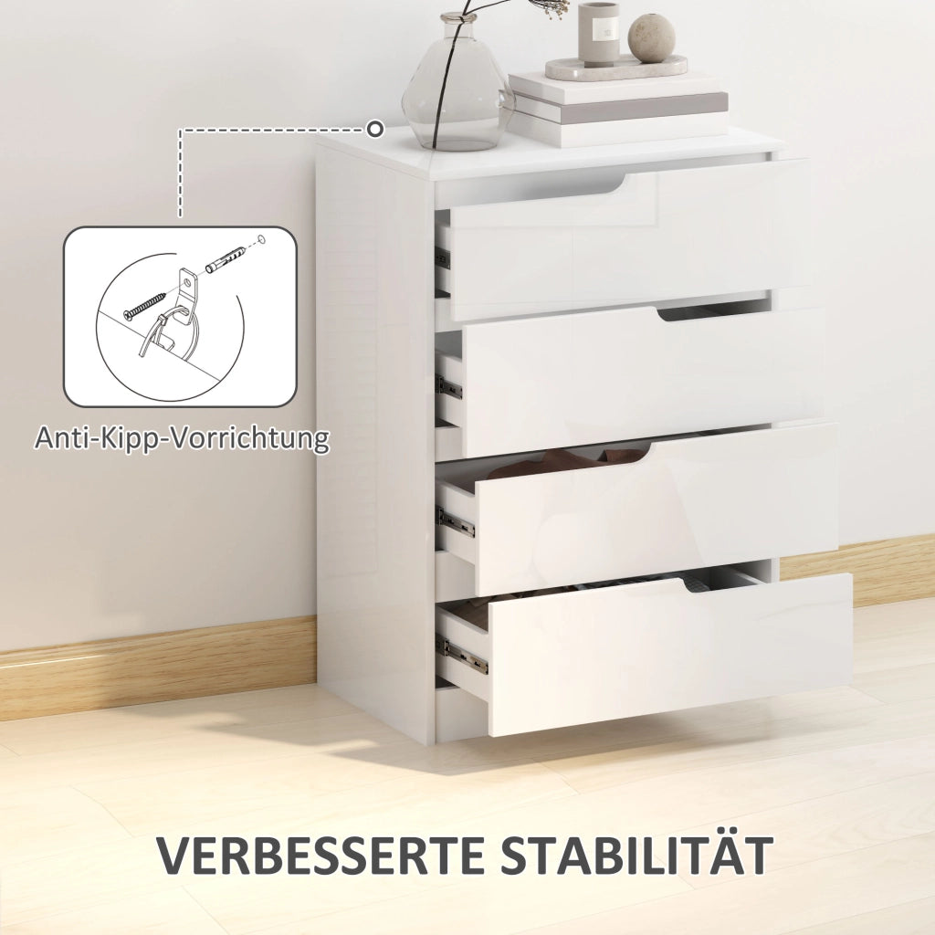 Cassettera 4 Cassetti, Armadio ¨C Zephmum ¨C Bianco, Legno, 80x40x86