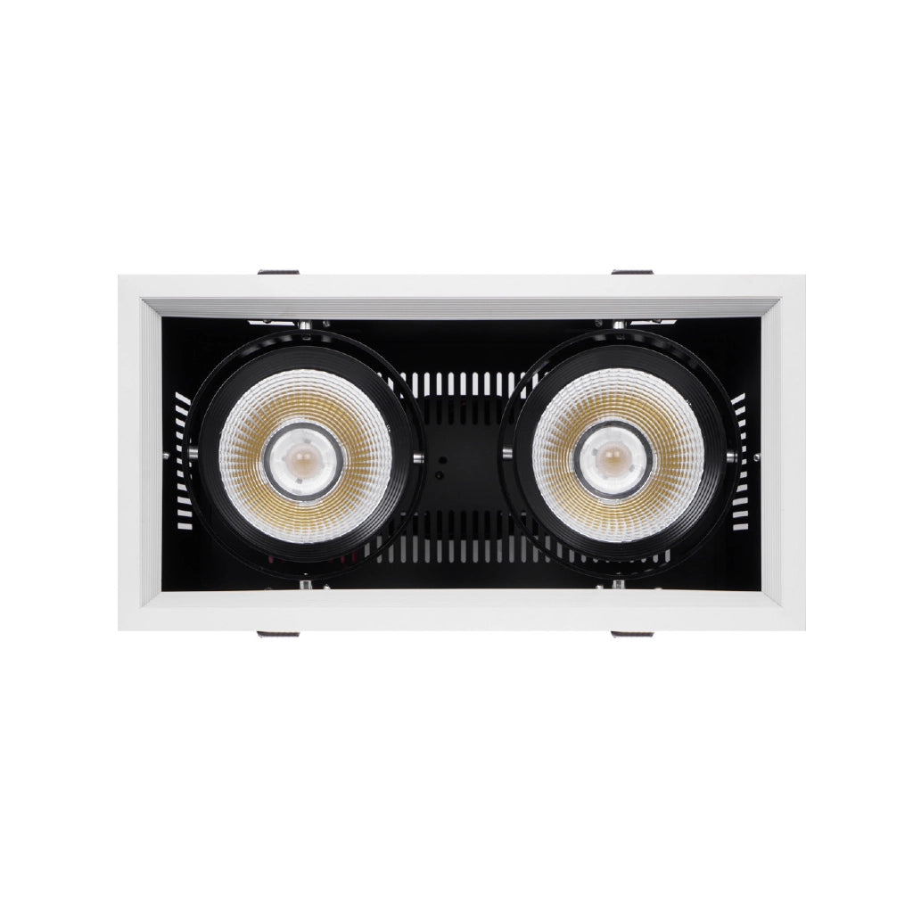Faro led orientabile da incasso led cob 2x30w 4000K luce naturale