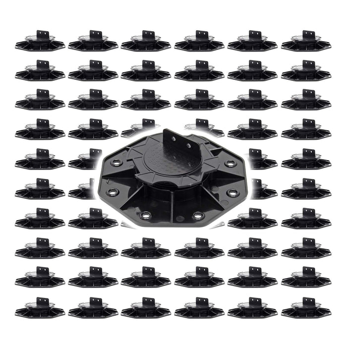 Set 60 supporti per pavimenti galleggianti, Altezza regolabile 18-25mm Max 2700 kg, Piedini per Decking