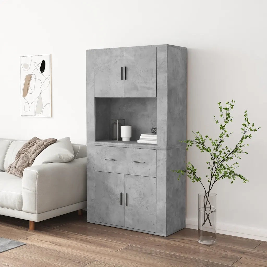 Credenza | Madia | Buffet da pranzo | Armadio da pranzo Grigio Cemento in Legno Multistrato