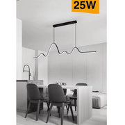 Trade Shop - Lampadario Sospensione Led 25w Moderno Onda Sfalsata Luce 4000k 6500k 3000k B73n - -bianco Freddo      -