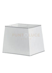TC.4018D40 PARALUME PIRAMIDE 35X35CM SCHANTUNG-BIANCO E ARGENTO ATTACCO E27
