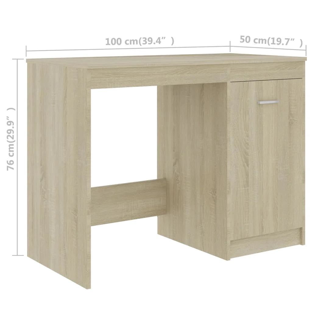 Scrivania tavolo postazione di lavoro mobile per computer studio rovere Sonoma 140 x 50 x 76 cm legno ingegnerizzato marrone 02_0023655