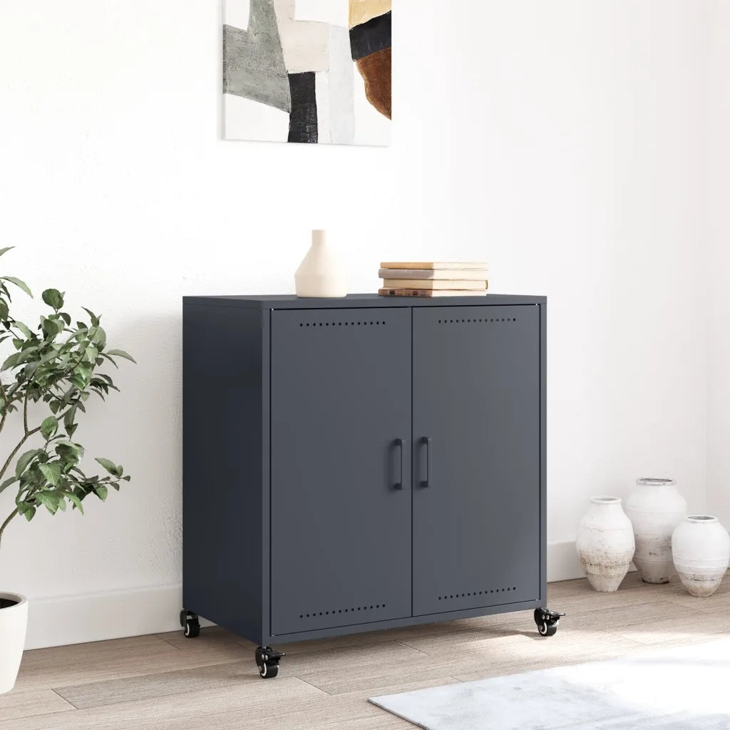 Credenza-Buffet-Armadio da cucina Antracite 68x39x72 cm in Acciaio