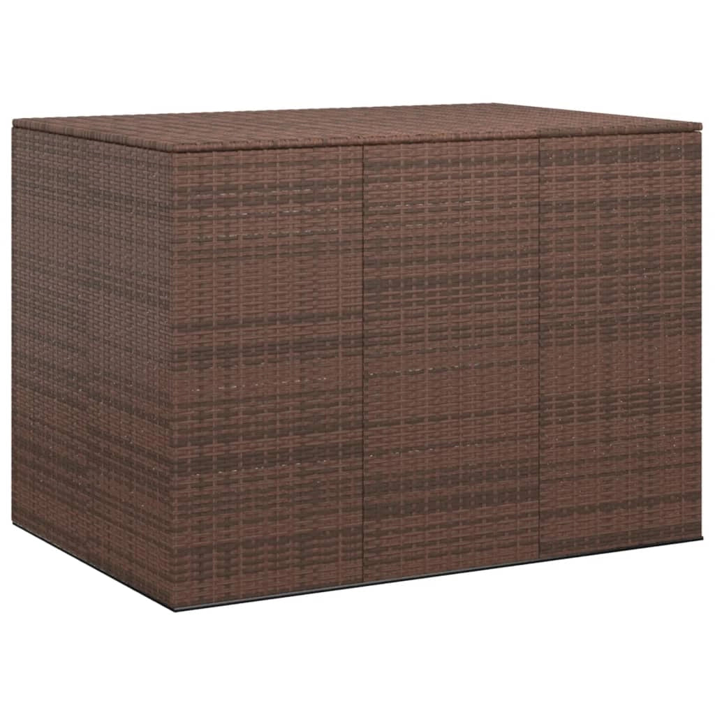 Contenitore per cuscini da giardino in resina intrecciata 145 x 100 x 103 cm marrone 02_0013162