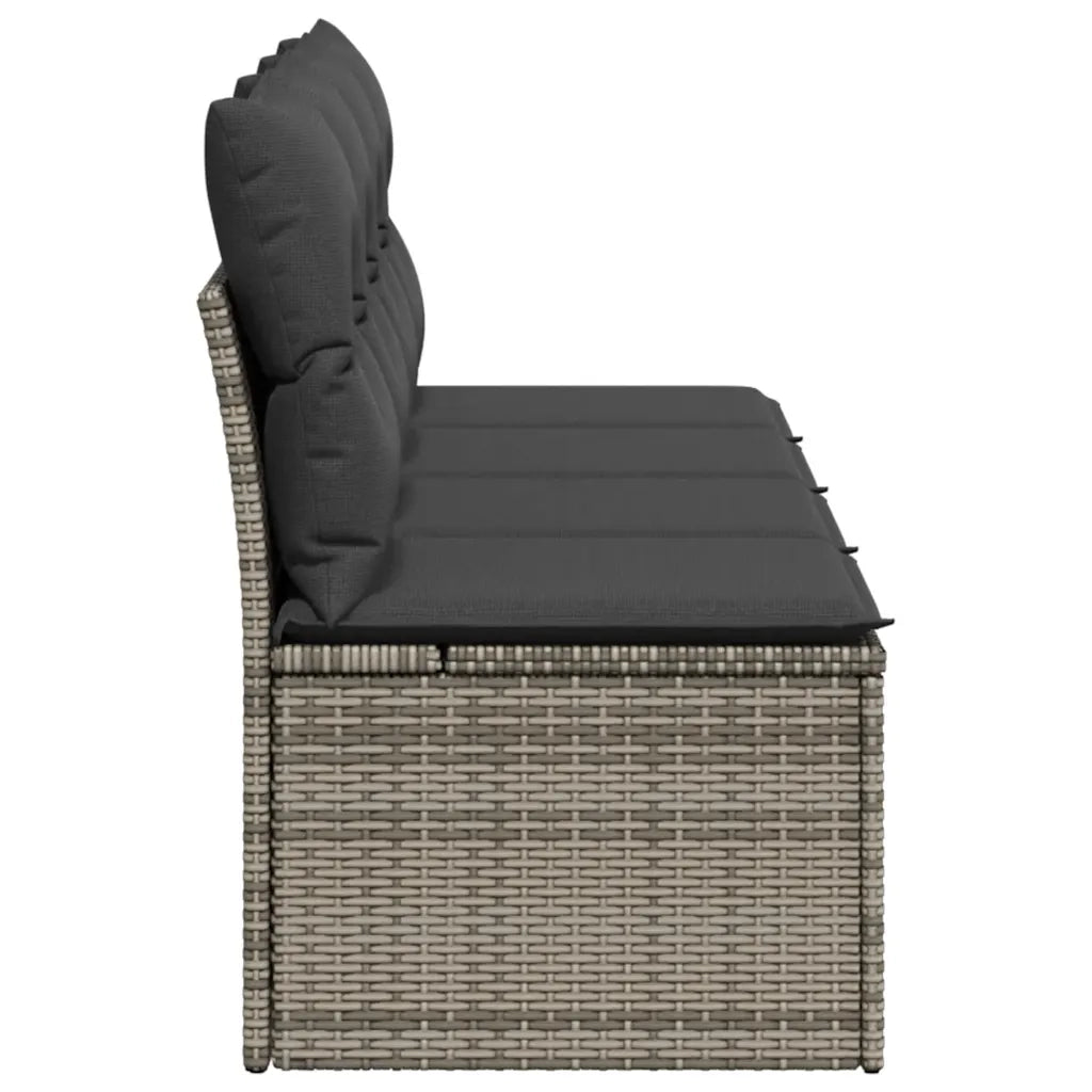 Divano da Giardino con Cuscini 4 Posti-Sofa da Giardino-Divano da esterno Grigio in Polyrattan 810944