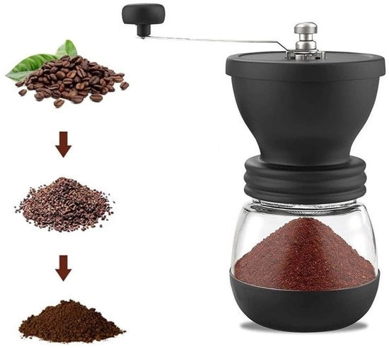 Molitore per caffè Manuale - Portatile Molitore conico a mano - Rasoio ceramico - Stile e Sostenibile - Ideale per uso domestico e campeggio