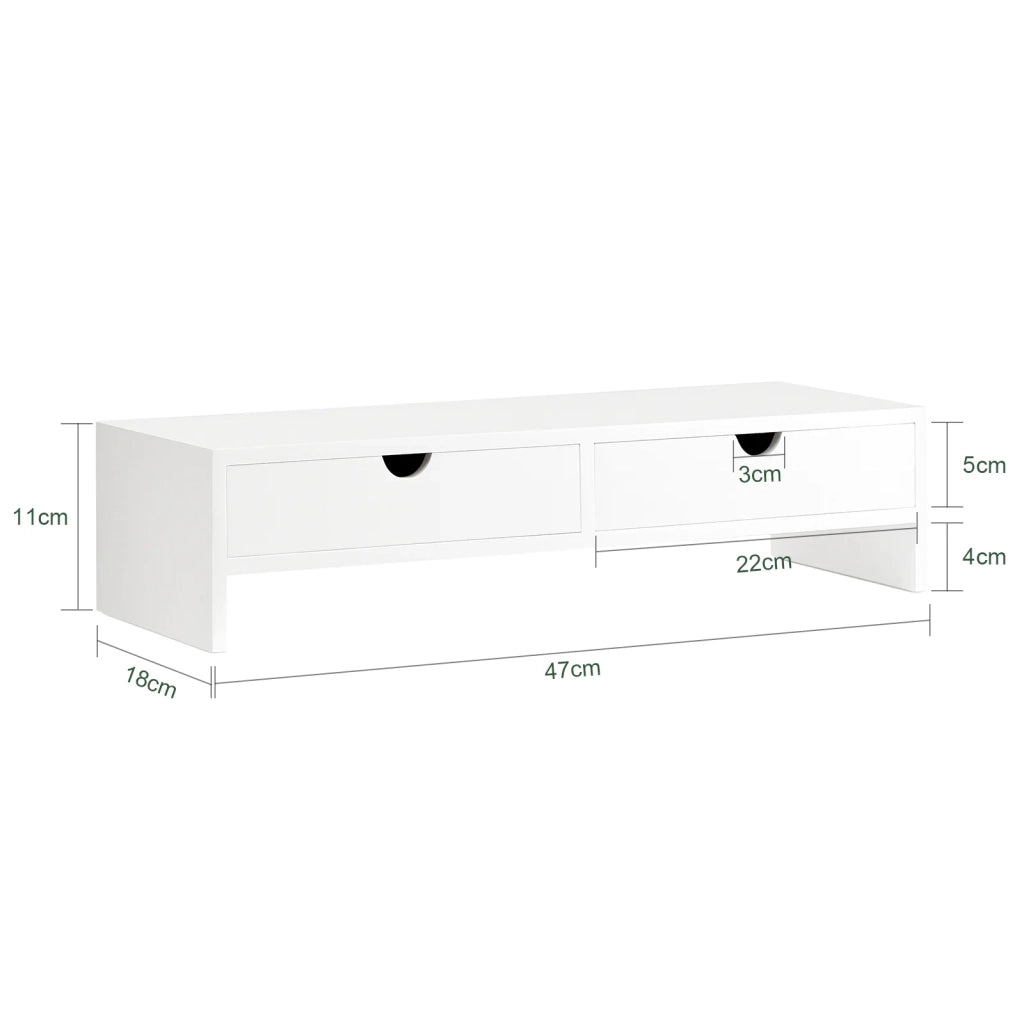 Supporto Monitor pc da scrivania Organizer scrivania Altezza 11 cm Bianco BBF02-W