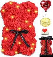 Set 4 in 1 Rood - Regalo di Cibo, Carta, Fucile a Led - Orso dei Fiori - Orsetto dei Fiori - San Valentino - Giorno della Mamma