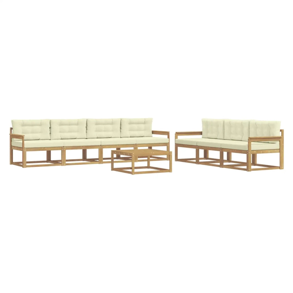 Set di divani da esterno 7 pz Bianco e Crema 3386154