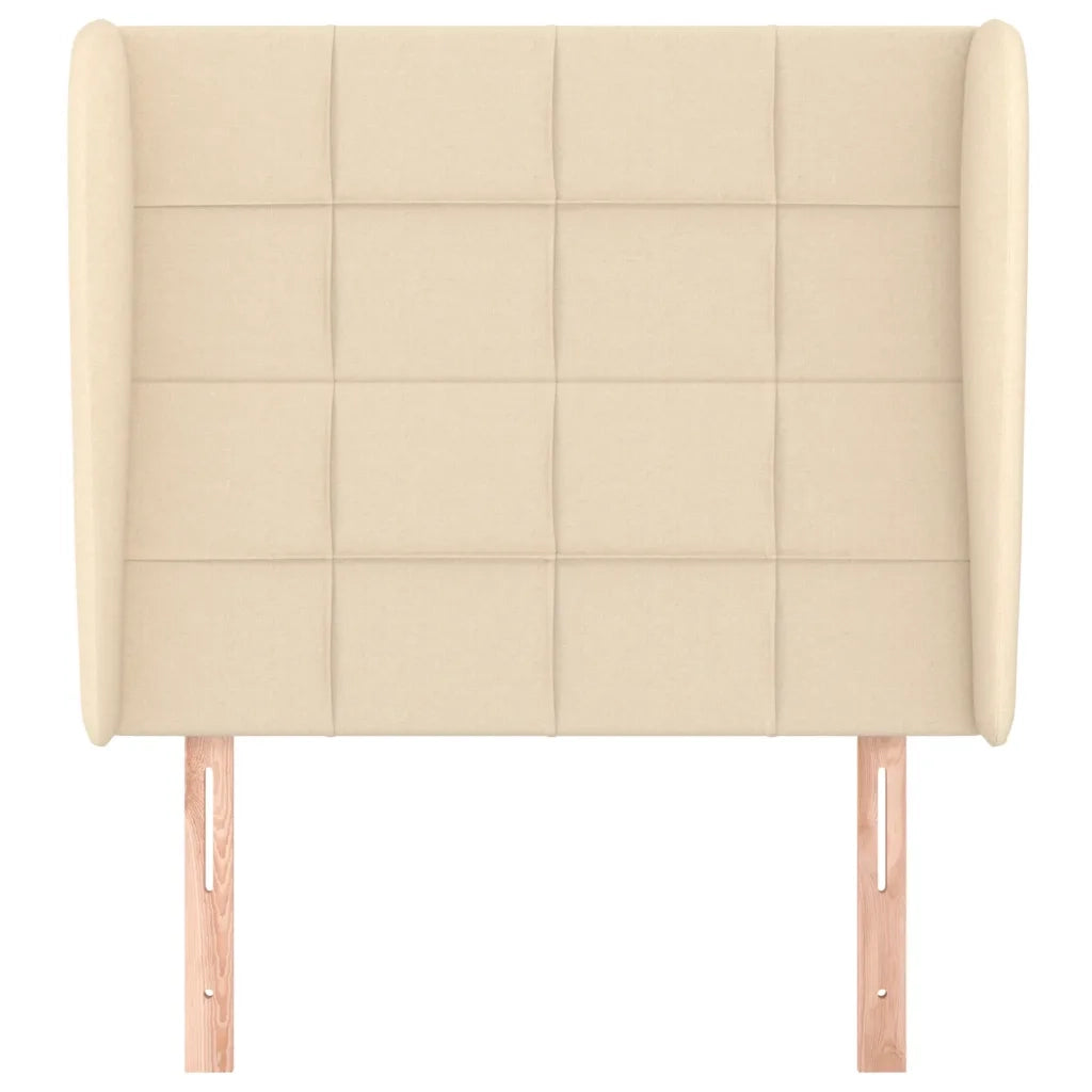 Testiera | Testata ad Orecchio Crema 93x23x118/128 cm in Tessuto