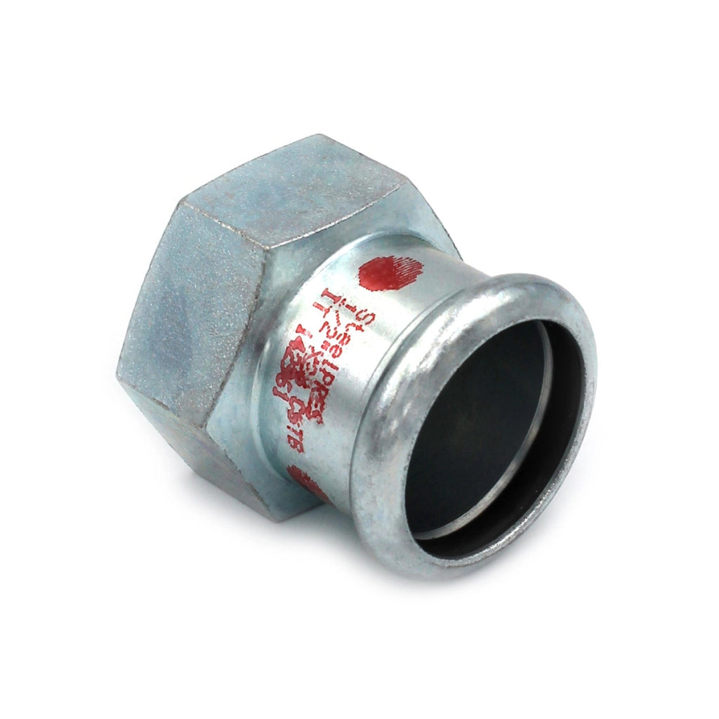 MANICOTTO MISTO FILETTO F A PRESSARE IN ACCIAIO CARBONIO STEEL PRES- 11/2 x 42- R.M.- pezzi 4
