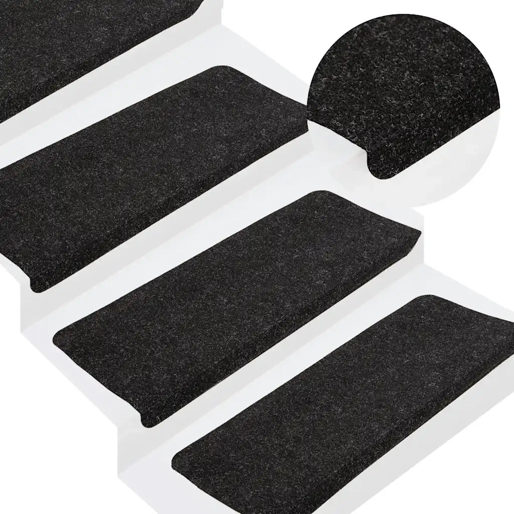 Tappetini Autoadesivi per Scale 15 pz 65x24,5x3,5 cm Antracitecod mxl 103368