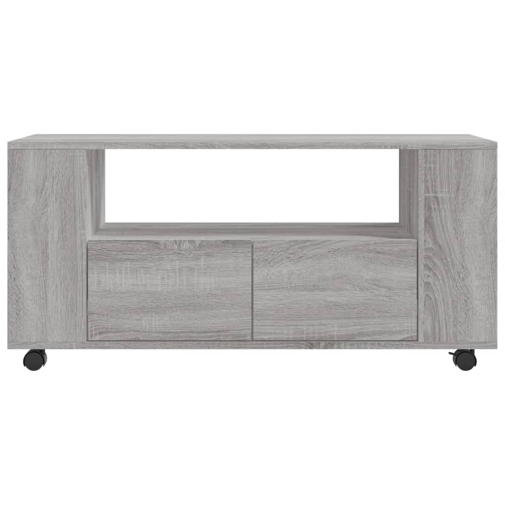 Mobile TV multimediale mensola TV credenza TV sala da pranzo soggiorno camera da letto Sonoma 102 x 34,5 x 43 cm legno ingegnerizzato grigio 02_0028348