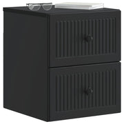 Set di 2 Comodini | Armadio da Notte | Mobiletto da notte a muro Nero 33 x 34,5 x 40 cm