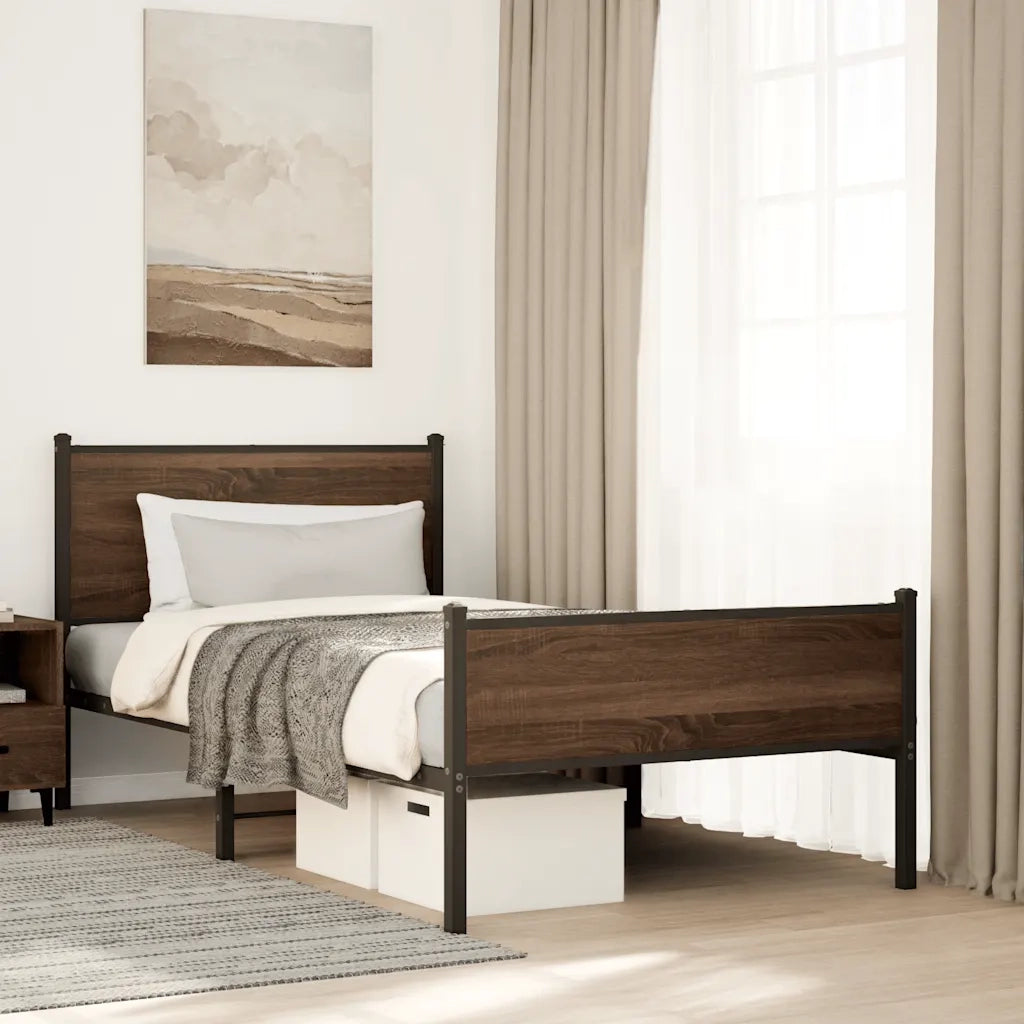 Giroletto senza Materasso in Metallo Rovere Marrone 107x203 cm 4007954