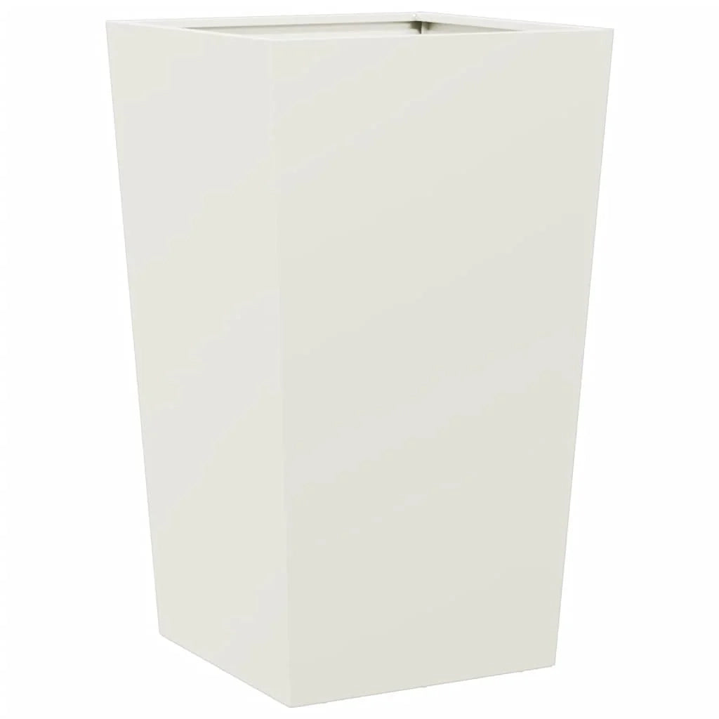 Fioriera rialzata per piante fiori giardino terrazze set da 2 45 x 45 x 75 cm acciaio bianco 02_0038979