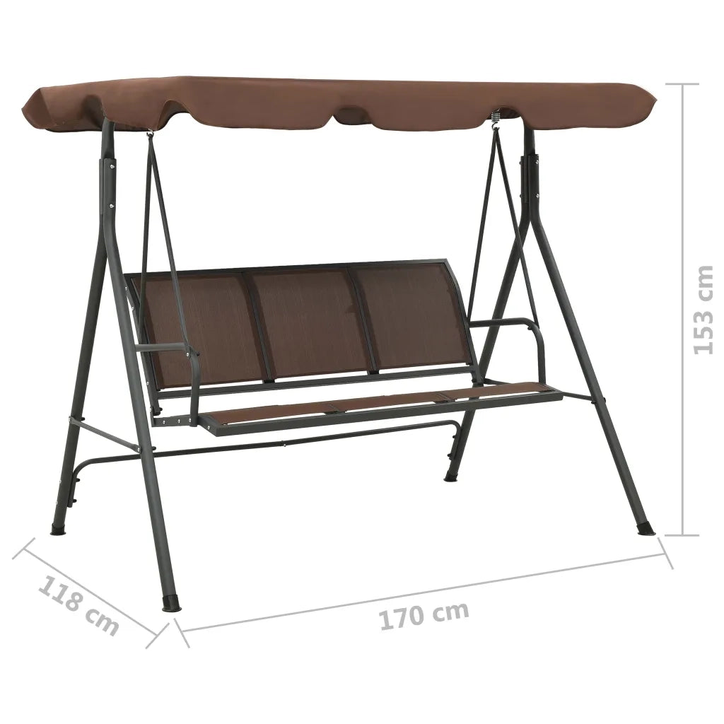 Panchina a Dondolo da Giardino con Baldacchino CaffÃ¨ cod mxl 43332