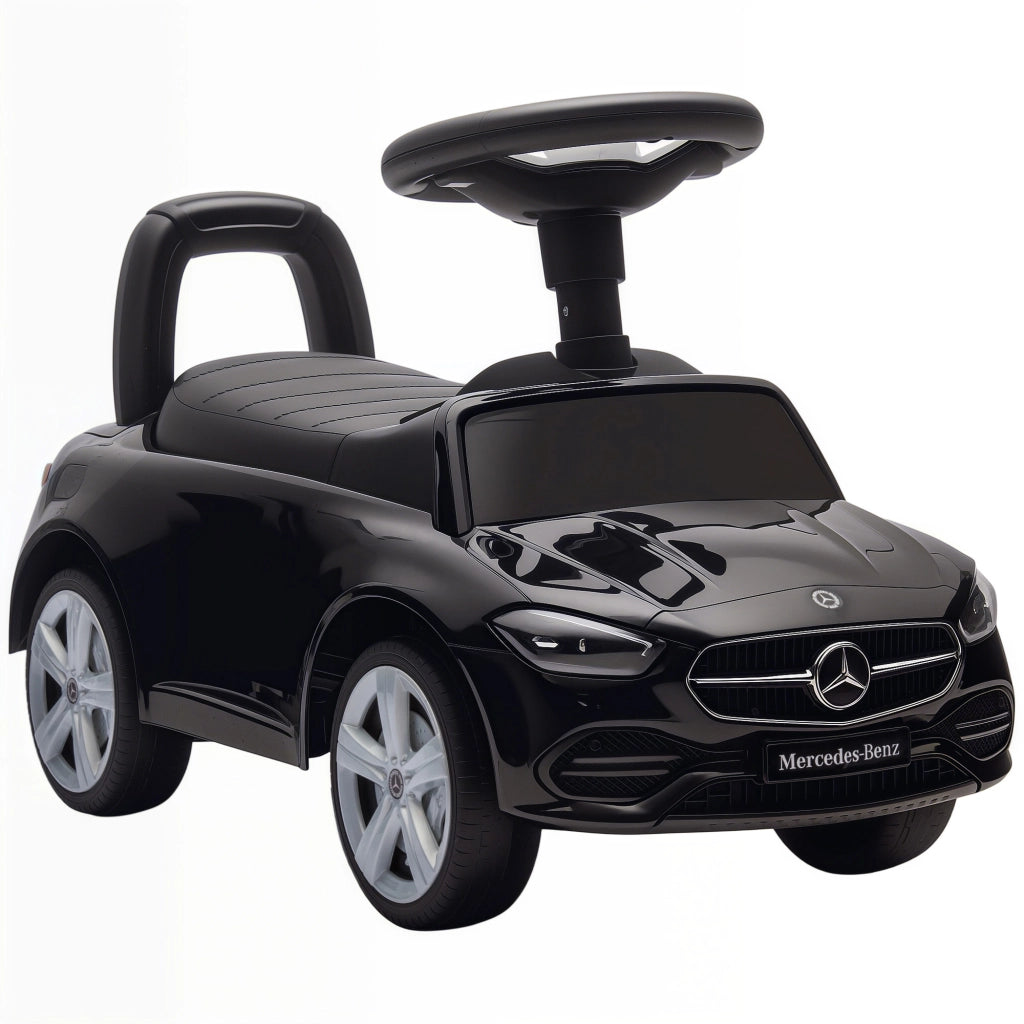 Macchina per Bambini Licenza Mercedes Benz con Clacson e Spazio Portaoggetti, 65x28x39 cm, Nero