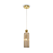 Maytoni Sospensione moderna Antic 1 luce E14 oro metallo diffusore vetro cognac