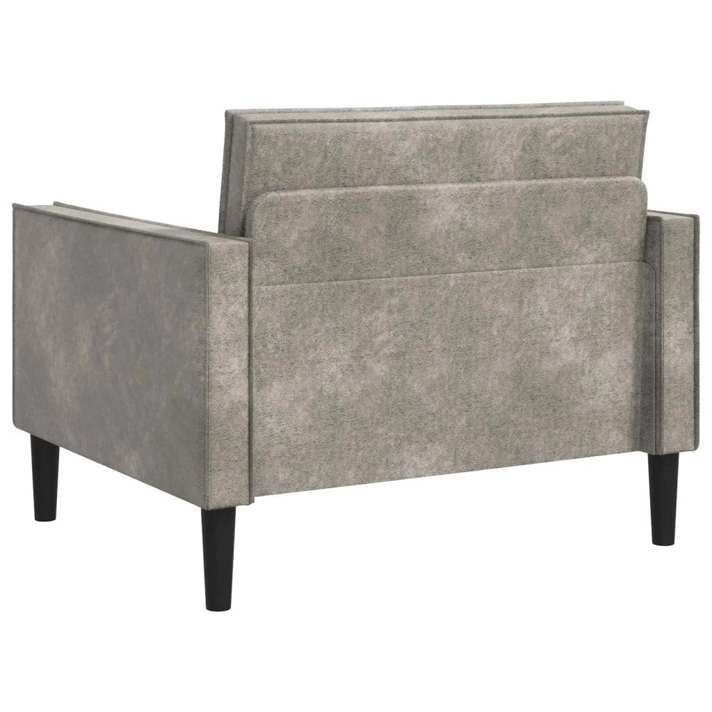 Poltrona XL Grigio Chiaro Pelle Scamosciata Sintetica 42043527