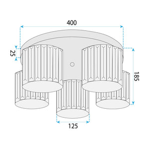 Lampada Da Soffitto Ebt023-5c Black