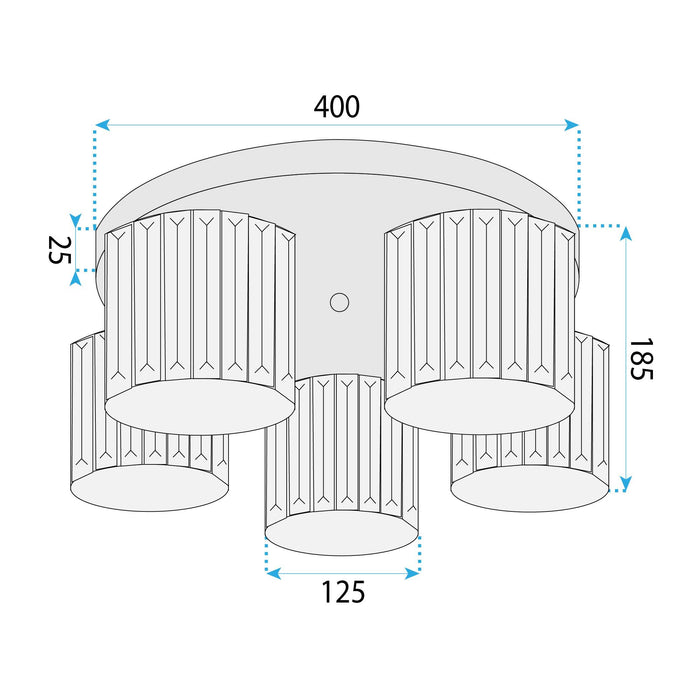 Lampada Da Soffitto Ebt023-5c Black