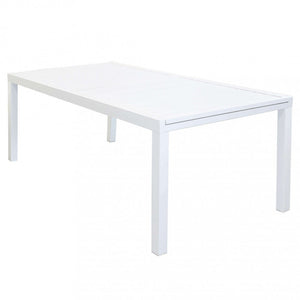 Tavolo Formentera 200/300x100x74 h cm in Alluminio Bianco