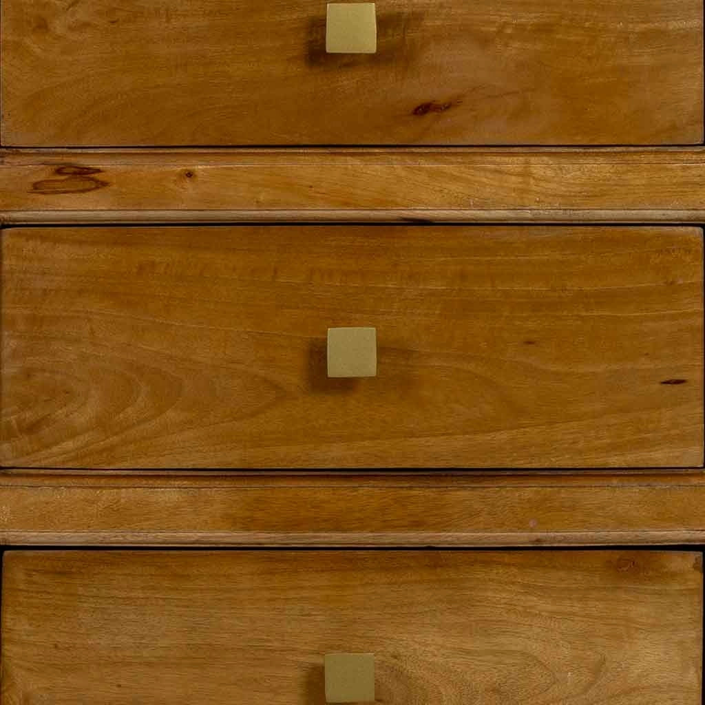 Credenza in legno marrone con 3 cassetti e 2 ante, 160x43x75h cm