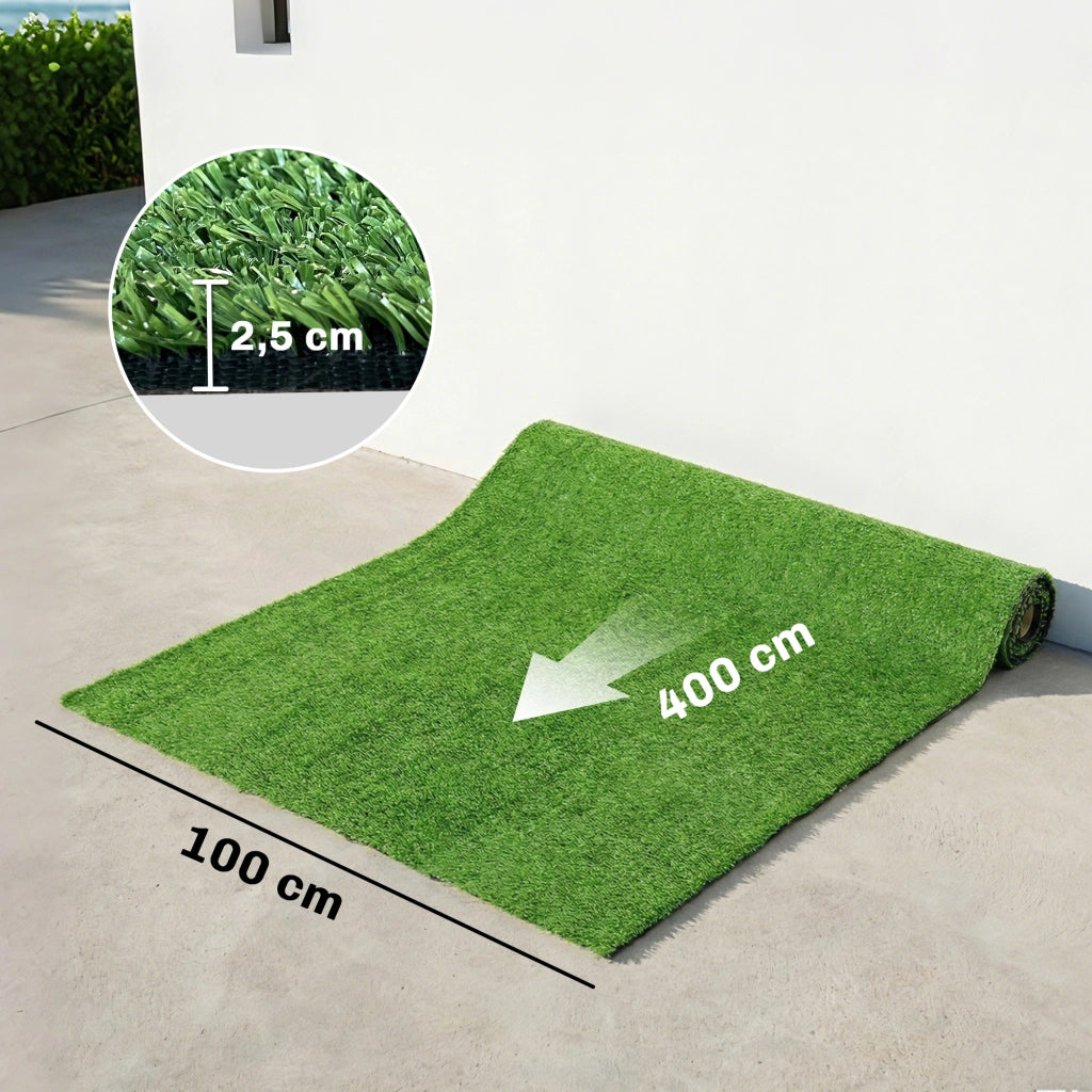 Tappeto Erba Sintetica per Giardino ¨C zephmum ¨C Verde 10mm 1x4m