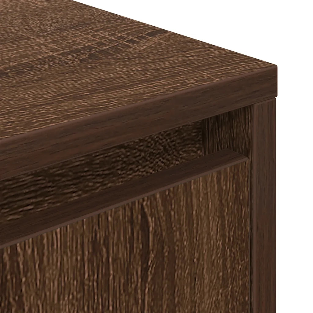 Comodino con Luci LED-Tavolino da notte Rovere Fumo 38x34x50 cm 833740