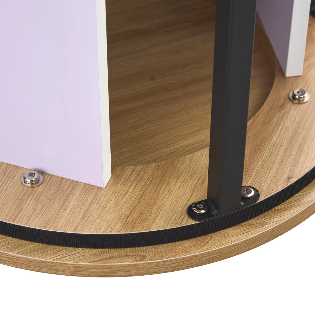 TAVOLO Rotondo 100 cm in MDF Effetto Legno Naturale