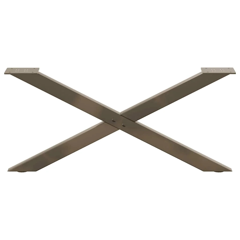 Set di 2 gambe per tavolino a forma di X 70 x 31 cm stabili e regolabili design moderno acciaio naturale 02_0057162