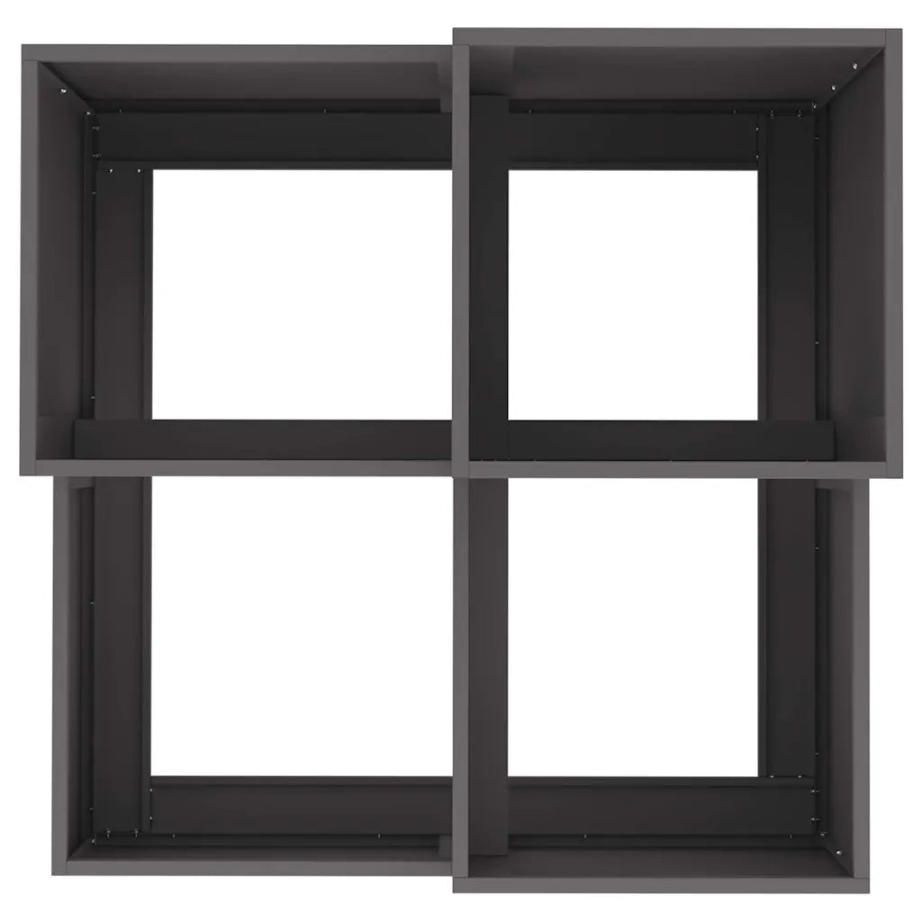 Vaso da giardino-Fioriera Esterno-Contenitore per Piante Nero 100 x 100 x 60 cm Acciaio